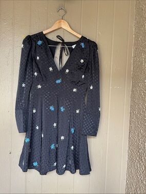 topshop metallic skater dress Topshop Oh My Love Silver Metallic Skater Style Dress Size XS